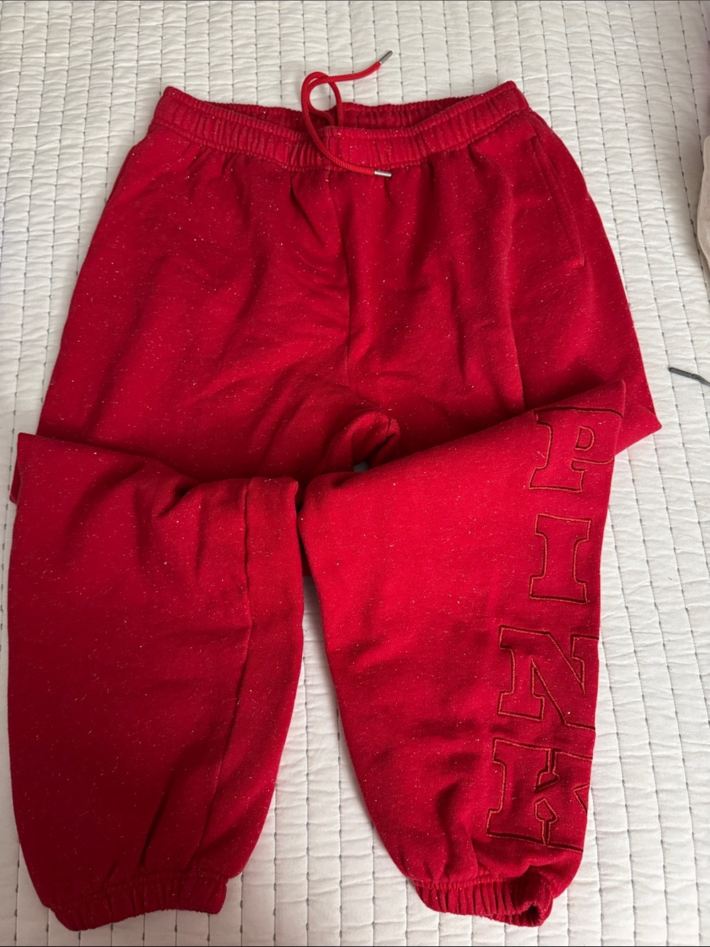 PINK Victoria's Secret Red Girls' Joggers with Leg Logo
